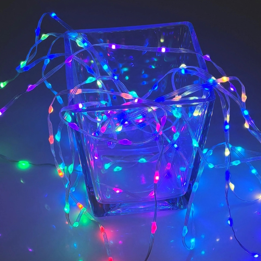 LED RGB Catena natalizia LED/10W/5V 10 m USB + telecomando