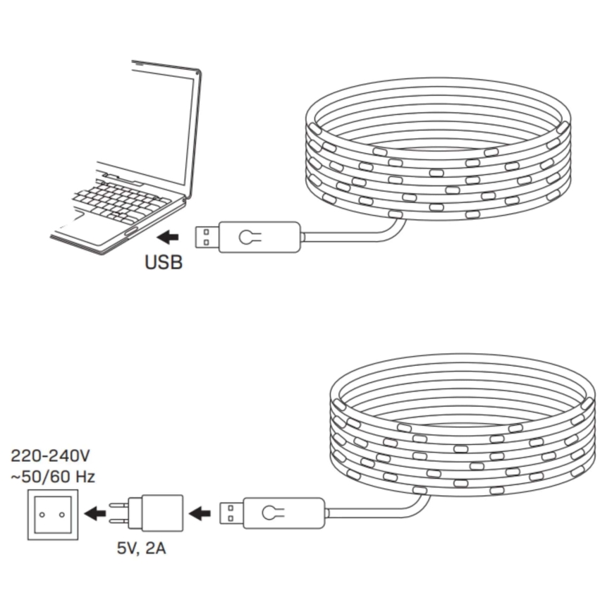 LED RGB Catena natalizia LED/10W/5V 10 m USB + telecomando