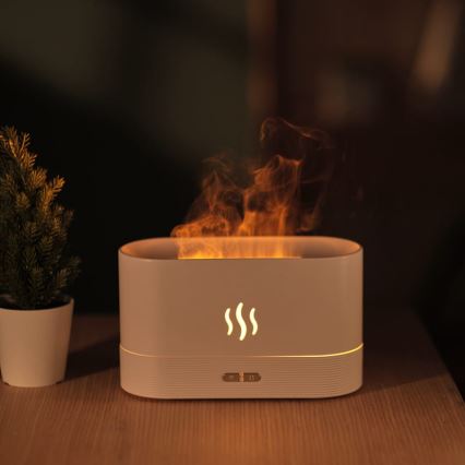 LED RGB Diffusore di aromi e umidificatore d'aria a ultrasuoni con retroilluminazione 180ml bianco