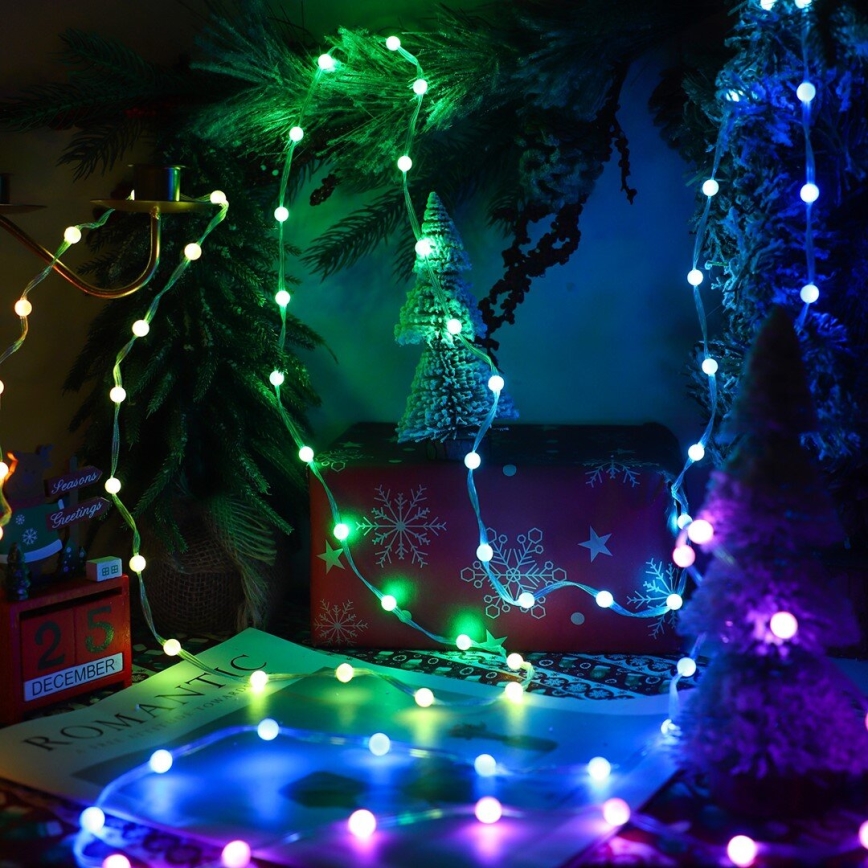 LED RGB Dimmerabile Tenda natalizia WIZARD 400xLED/USB 2x2m + telecomando