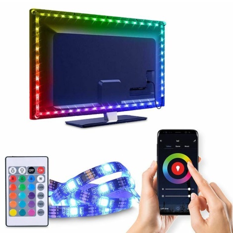 Solight WM58 - Striscia LED RGB per TV LED/6W/5V Wi-Fi Tuya +