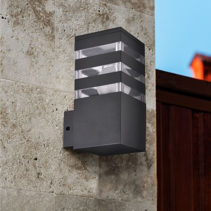 Applique LED RGBW dimmerabile da esterno TEKSAS 1xE27/9W/230V 2700-6500K Wi-Fi IP44 antracite