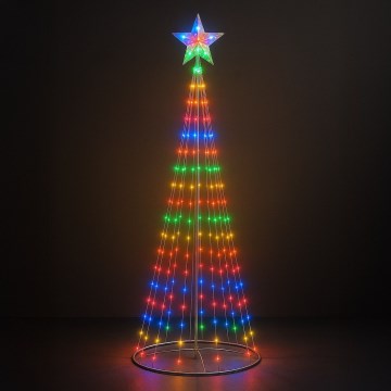 LED RGBW dimmerabile, decorazione natalizia per esterni, LED/4W/230V, 180 cm, IP44, albero con telecomando