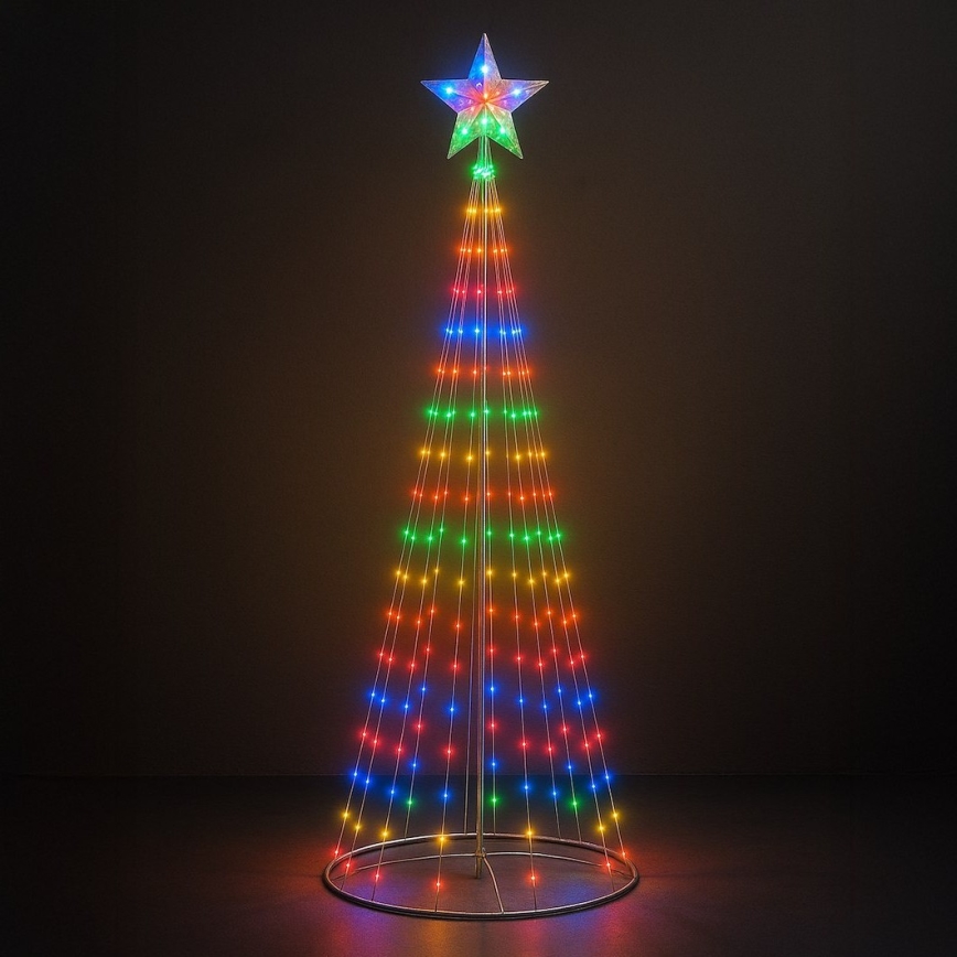 LED RGBW dimmerabile, decorazione natalizia per esterni, LED/4W/230V, 180 cm, IP44, albero con telecomando