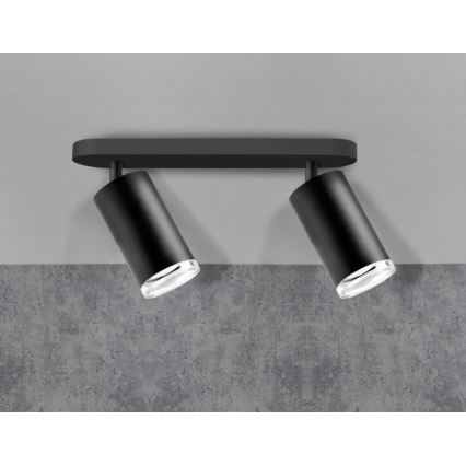 Faretto LED RGBW dimmerabile per bagno TURYN 2xGU10/4,8W/230V 3000K IP44 nero + telecomando