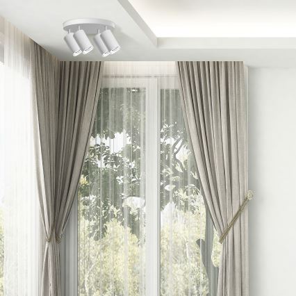 LED RGBW dimmerabile faretto da bagno TURYN 4xGU10/4,8W/230V 3000K IP44 bianco + telecomando
