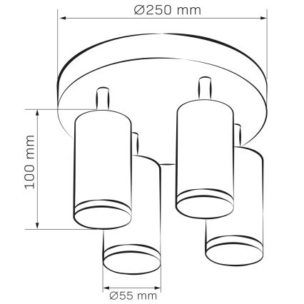 LED RGBW dimmerabile faretto da bagno TURYN 4xGU10/4,8W/230V 3000K IP44 bianco + telecomando