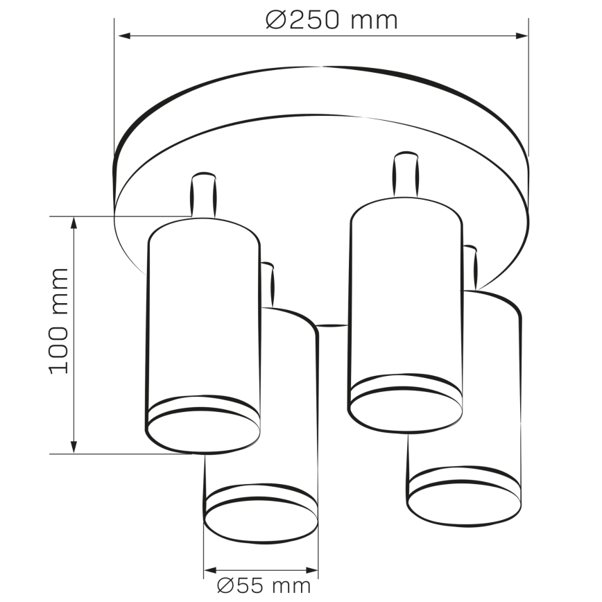 LED RGBW dimmerabile faretto da bagno TURYN 4xGU10/4,8W/230V 3000K IP44 bianco + telecomando