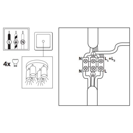 LED RGBW dimmerabile faretto da bagno TURYN 4xGU10/4,8W/230V 3000K IP44 bianco + telecomando