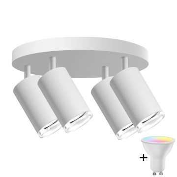 LED RGBW dimmerabile faretto da bagno TURYN 4xGU10/6W/230V 3000K IP44 bianco + telecomando