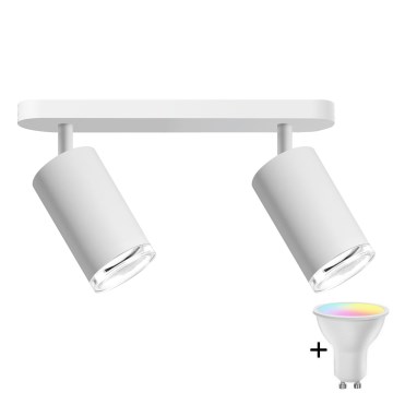 LED RGBW dimmerabile faretto per bagno TURYN 2xGU10/6W/230V 3000K IP44 bianco