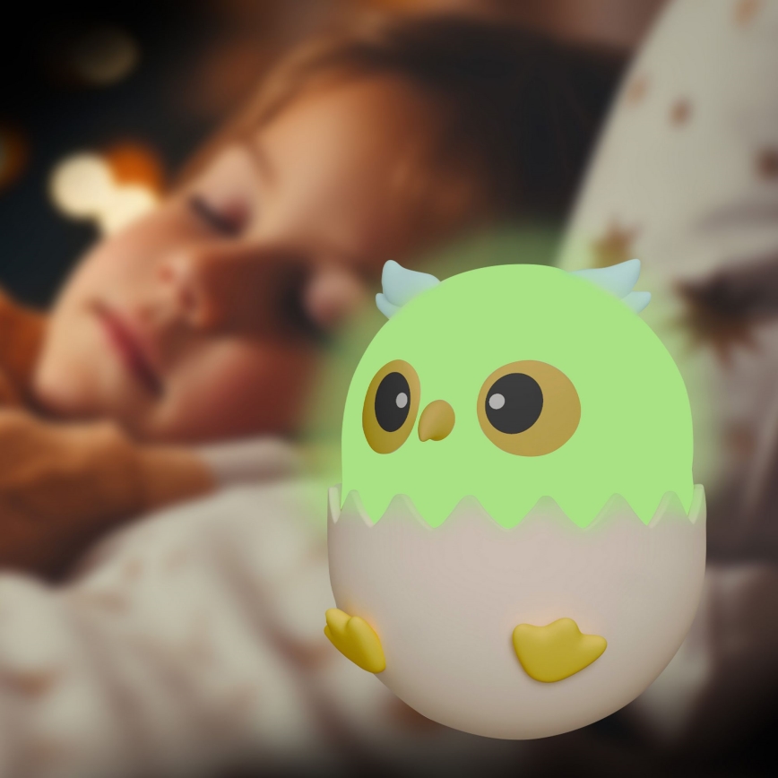 LED RGBW Dimmerabile per bambini touch lampada OWL LED/1W/5V USB 1200 mAh gufo blu