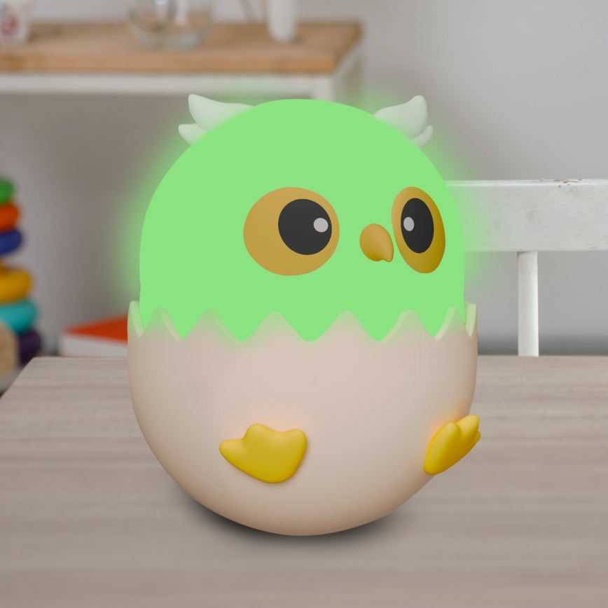 LED RGBW Dimmerabile per bambini touch lampada OWL LED/1W/5V USB 1200 mAh gufo blu