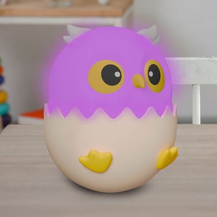 LED RGBW Dimmerabile per bambini touch lampada OWL LED/1W/5V USB 1200 mAh gufo blu