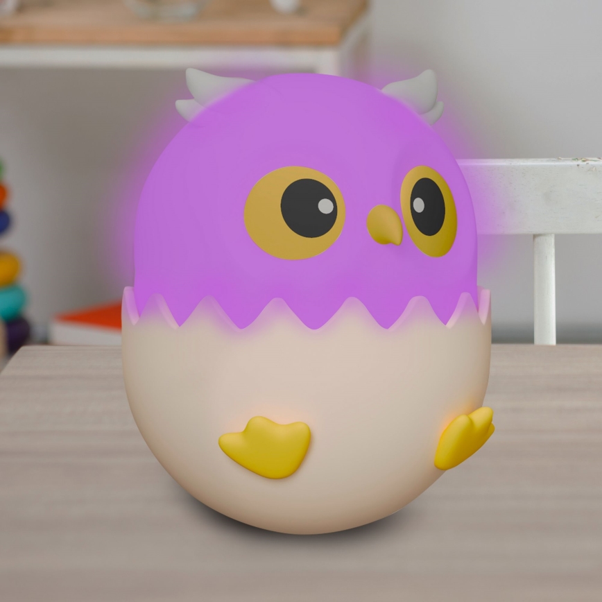 LED RGBW Dimmerabile per bambini touch lampada OWL LED/1W/5V USB 1200 mAh gufo blu