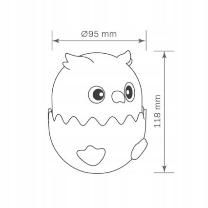 LED RGBW Dimmerabile per bambini touch lampada OWL LED/1W/5V USB 1200 mAh gufo blu