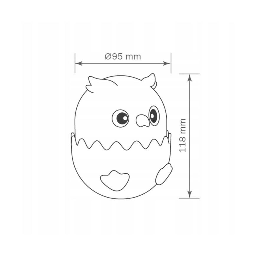 LED RGBW Dimmerabile per bambini touch lampada OWL LED/1W/5V USB 1200 mAh gufo blu