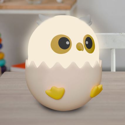 LED RGBW Dimmerabile per bambini touch lampada OWL LED/1W/5V USB 1200 mAh gufo rosa