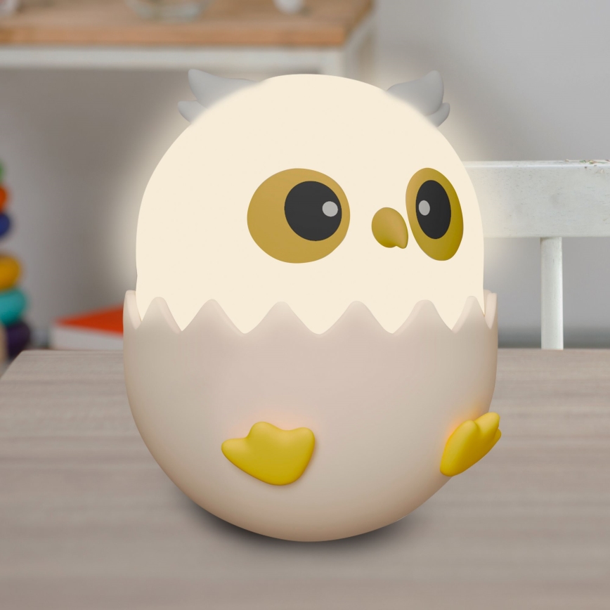 LED RGBW Dimmerabile per bambini touch lampada OWL LED/1W/5V USB 1200 mAh gufo rosa