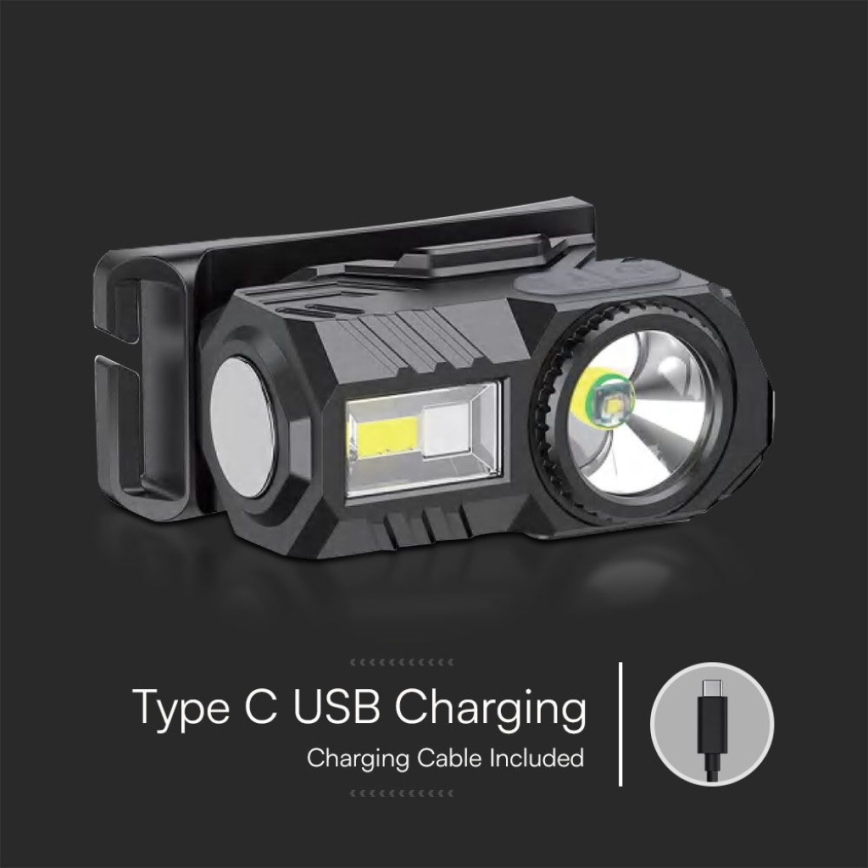 LED RGBW Dimmerabile ricaricabile lampada da testa USB LED/3W/5V IP43 190 lucente 24 h 750 mAh