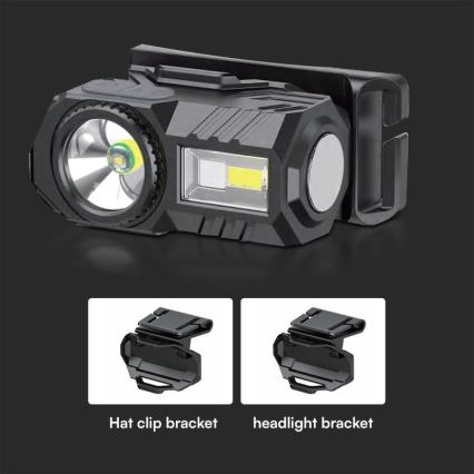 LED RGBW Dimmerabile ricaricabile lampada da testa USB LED/3W/5V IP43 190 lucente 24 h 750 mAh