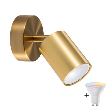 LED RGBW faretto da parete dimmerabile GOLDI 1xGU10/6,5W/230V 2700-6500K Wi-Fi dorato
