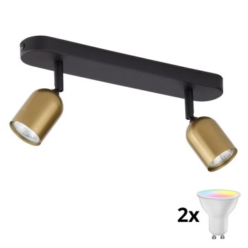 LED RGBW faretto dimmerabile TOP 2xGU10/6,5W/230V 2700-6500K oro/nero