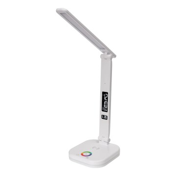 LED RGBW Lampada da tavolo touch dimmerabile con ricarica wireless, display e Porta USB MAGNUS LED/6W/5V 3000-6500K bianco
