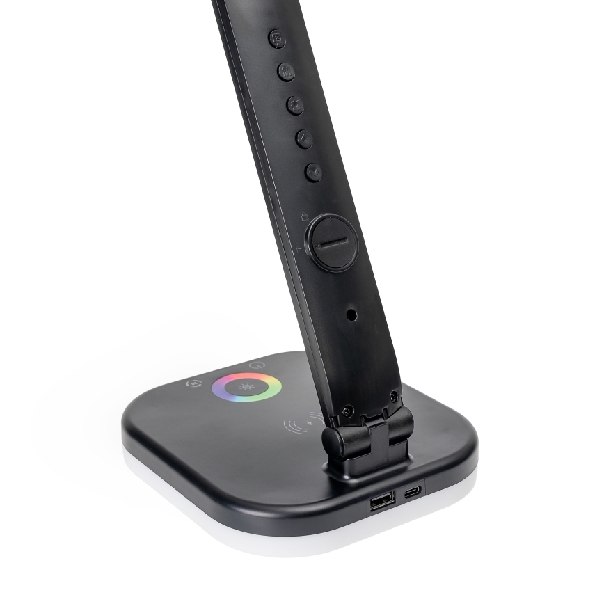 LED RGBW Lampada da tavolo touch dimmerabile con ricarica wireless, LCD display e Porta USB MAGNUS LED/6W/5V 3000-6500K nero