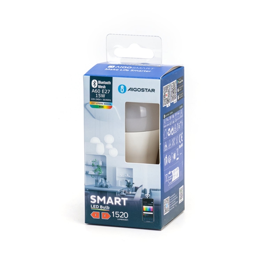 Lampadina LED RGBW dimmerabile MESH Smart A60 E27/15W/230V 2700-6500K - Aigostar