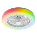 LED RGBW Plafoniera dimmerabile con ventilatore ZAMBIA LED/24W/230V 3000-6500K bianco + telecomando