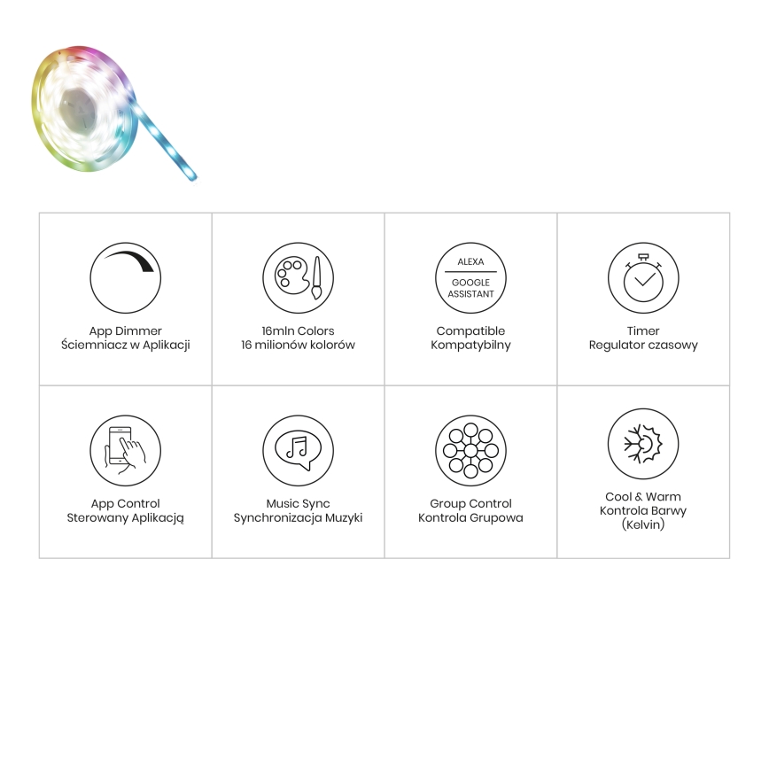 LED RGBW Striscia bagno dimmerabile LED/7,5W/12V IP65 3m Wi-Fi Tuya
