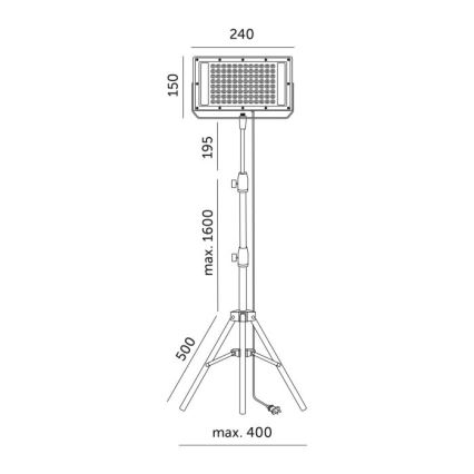LED Riflettore con il supporto per la coltivazione di piante FIRON LED/45W/230V IP54 nero