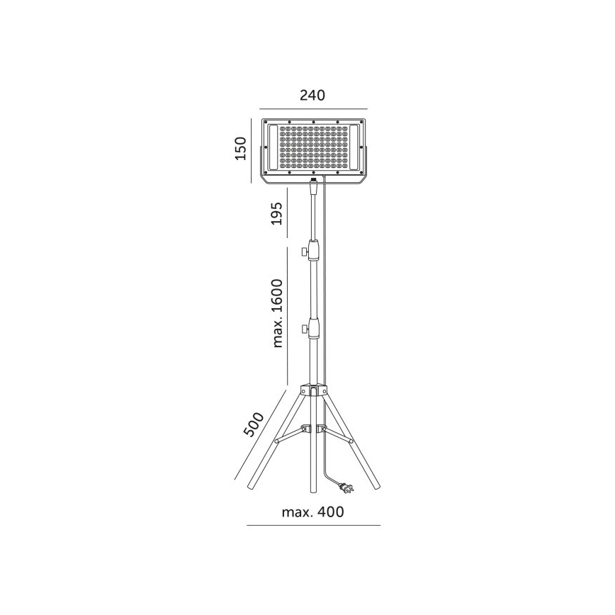LED Riflettore con il supporto per la coltivazione di piante FIRON LED/45W/230V IP54 nero