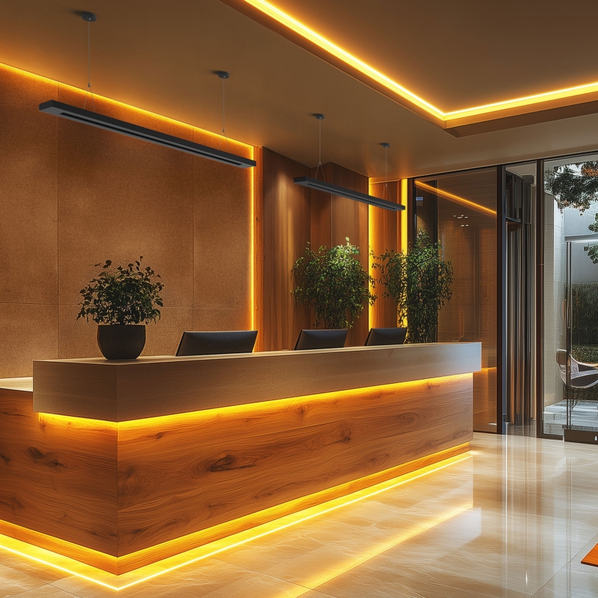 LED Soffitto/Lampada a sospensione PLANK LED/20/30/40W/230V 2700/4000/6000K CRI 90 nero