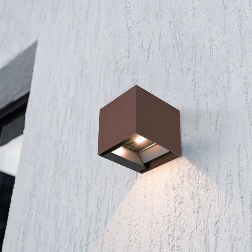 Lampada da parete solare con sensore LED/9W/3,7V 3000/4000/5000K IP65 2600 mAh marrone