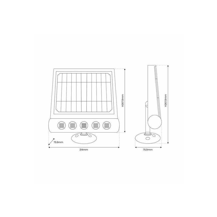LED Solare muro lampada con sensore di movimento e crepuscolare LED/8W/3,7V 4000 mAh 4000K IP65