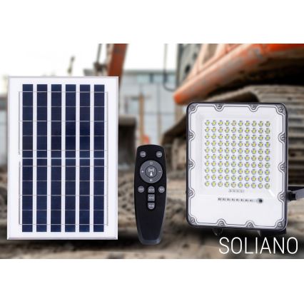 LED da esterno dimmerabile solare per riflettore LED/100W/3,2V 4500K IP65 nero + telecomando