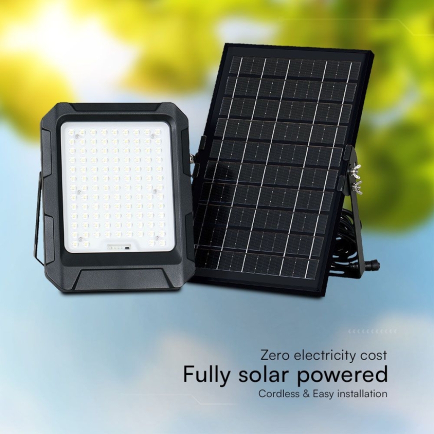 LED Solare per riflettore LED/10W/3,7V IP65 4000K 8000 mAh nero + telecomando