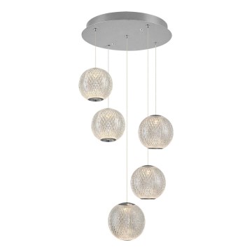 LED Sospensione CREMONA 5xLED/5W/230V 3000K cromo opaco