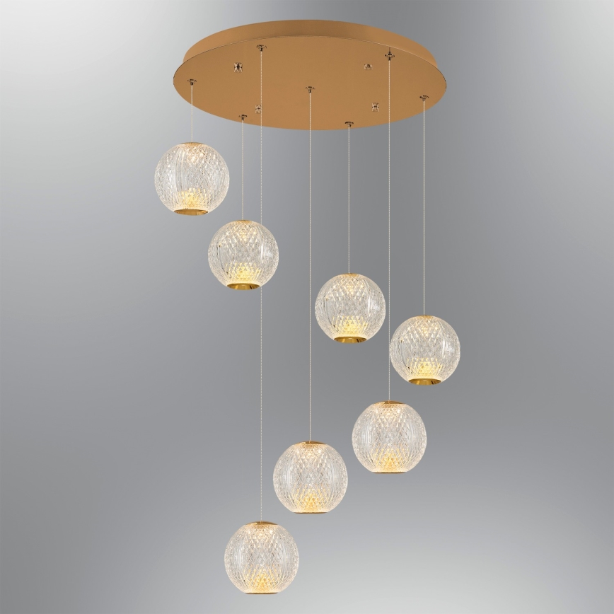 LED sospensione lampada CREMONA 7xLED/5W/230V 3000K oro