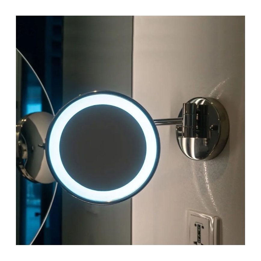 LED Specchio cosmetico da parete LED/3W/6V 4xAA IP44