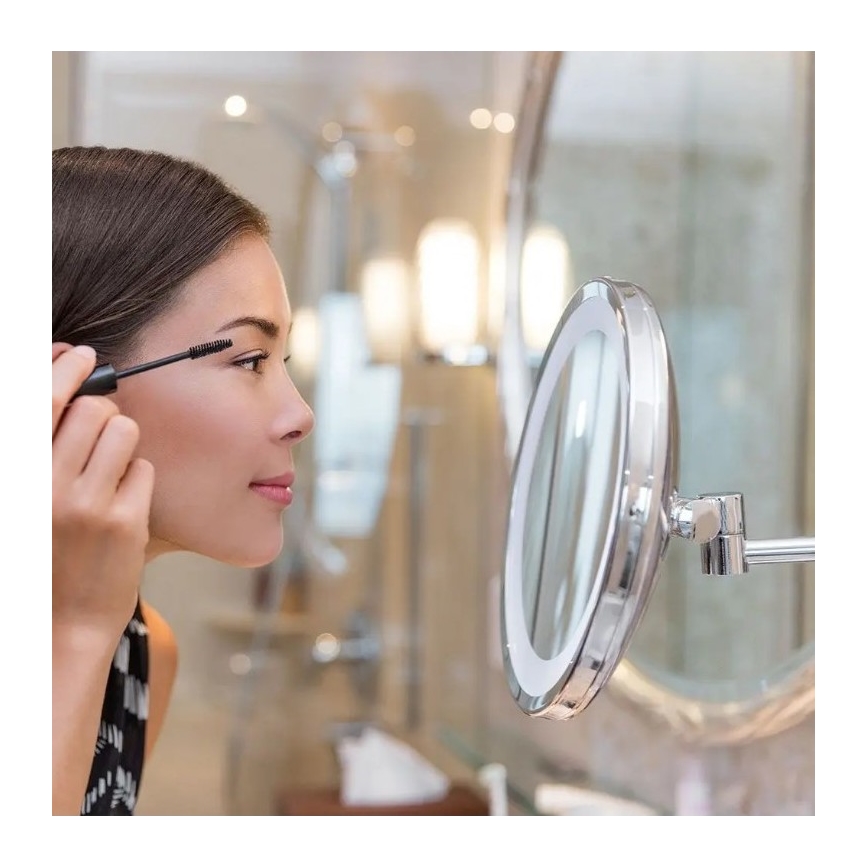 LED Specchio cosmetico da parete LED/3W/6V 4xAA IP44