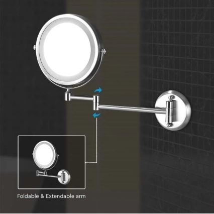 LED Specchio cosmetico da parete LED/3W/6V 4xAA IP44
