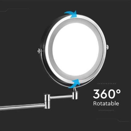 LED Specchio cosmetico da parete LED/3W/6V 4xAA IP44