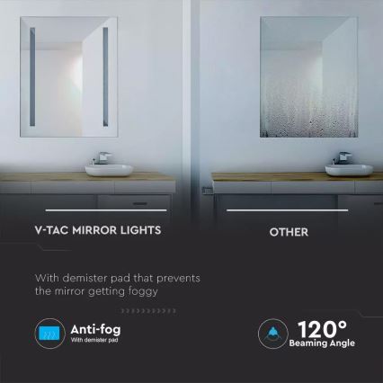 LED Specchio retroilluminato riscaldato da bagno LED/17W/230V IP44