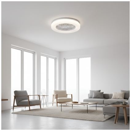 Plafoniera LED dimmerabile con ventilatore VENTELUX LED/24W/230V 3000/4000/6500K Ø 45 cm bianca + telecomando