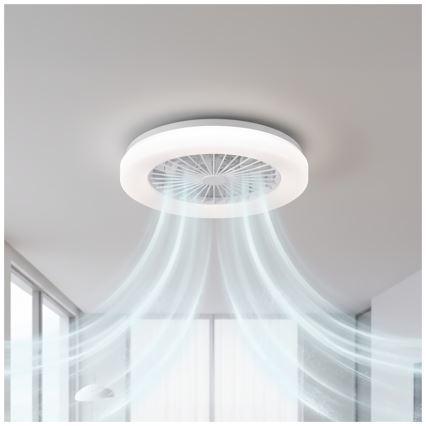 Plafoniera LED dimmerabile con ventilatore VENTELUX LED/24W/230V 3000/4000/6500K Ø 45 cm bianca + telecomando