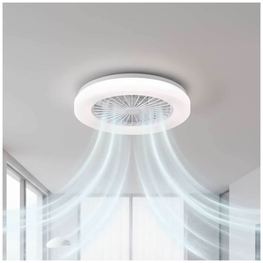 Plafoniera LED dimmerabile con ventilatore VENTELUX LED/24W/230V 3000/4000/6500K Ø 45 cm bianca + telecomando