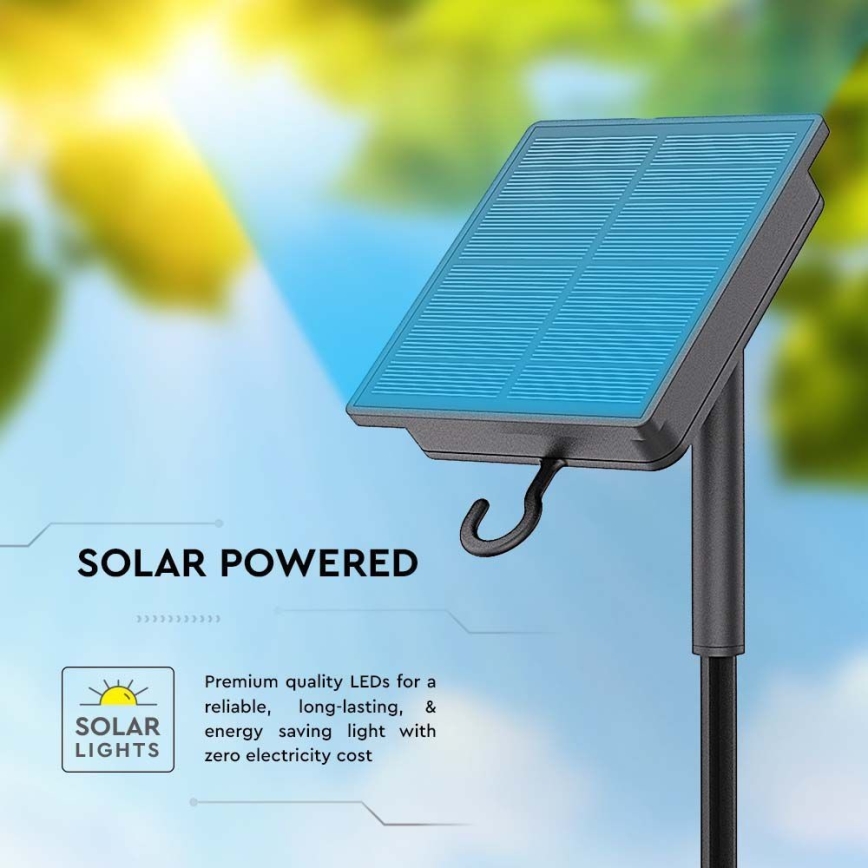 LED Striscia solare dimmerabile LED/1,2W/3,7V 3000K IP67 5m + telecomando